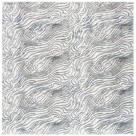 Safavieh 6 ft. 7 in. x 6 ft. 7 in. Lagoon Power Loomed Square Area Rug Ivory & Grey LGN187A-7SQ
